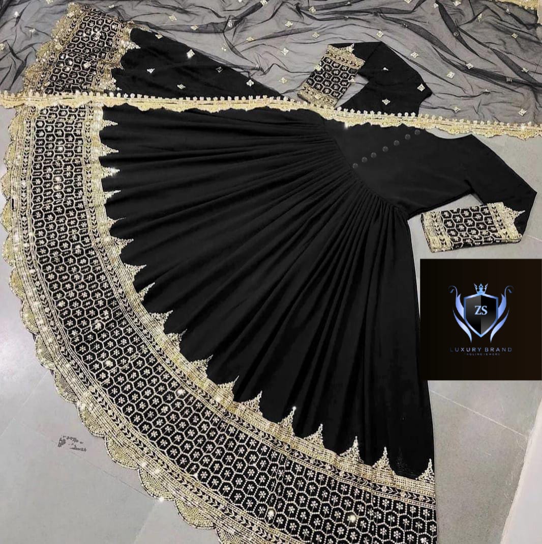 Border Sleeve Heavy Sequence Embroidery With Sequence Embroidery Dupatta 3pcs