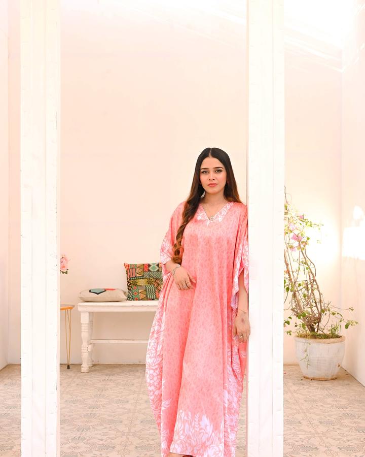 SPRING PINK FLORAL KAFTAAN