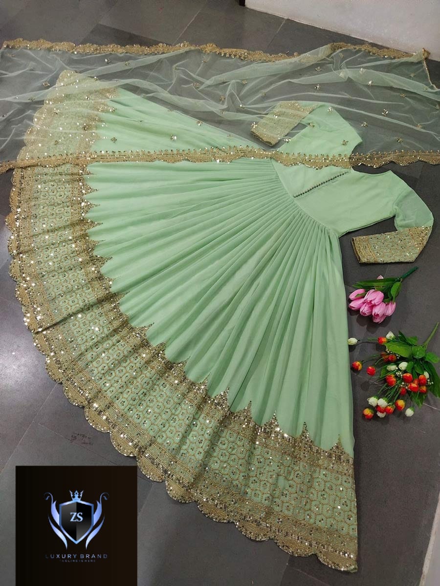 Border Sleeve Heavy Sequence Embroidery With Sequence Embroidery Dupatta 3pcs