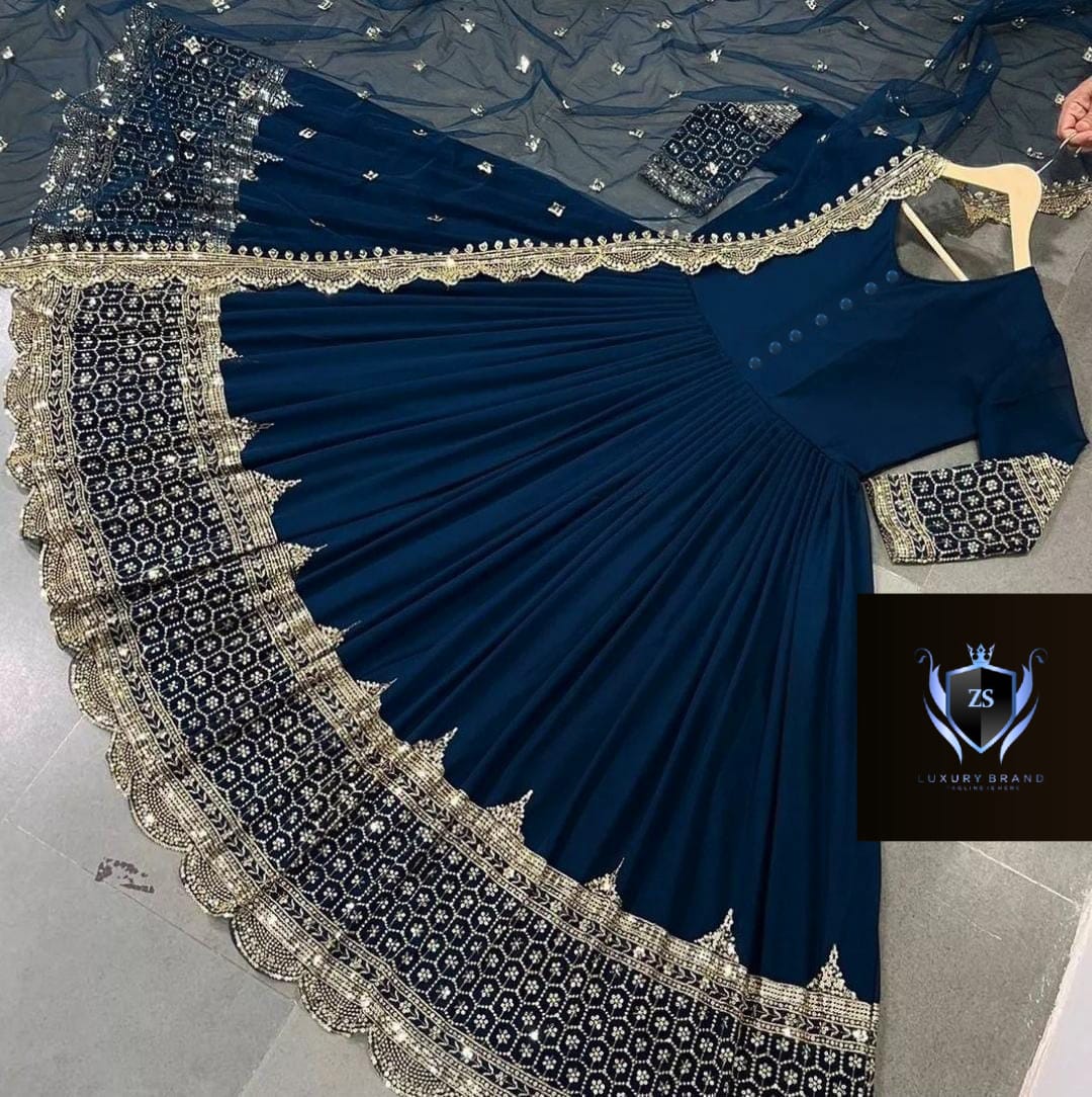 Border Sleeve Heavy Sequence Embroidery With Sequence Embroidery Dupatta 3pcs