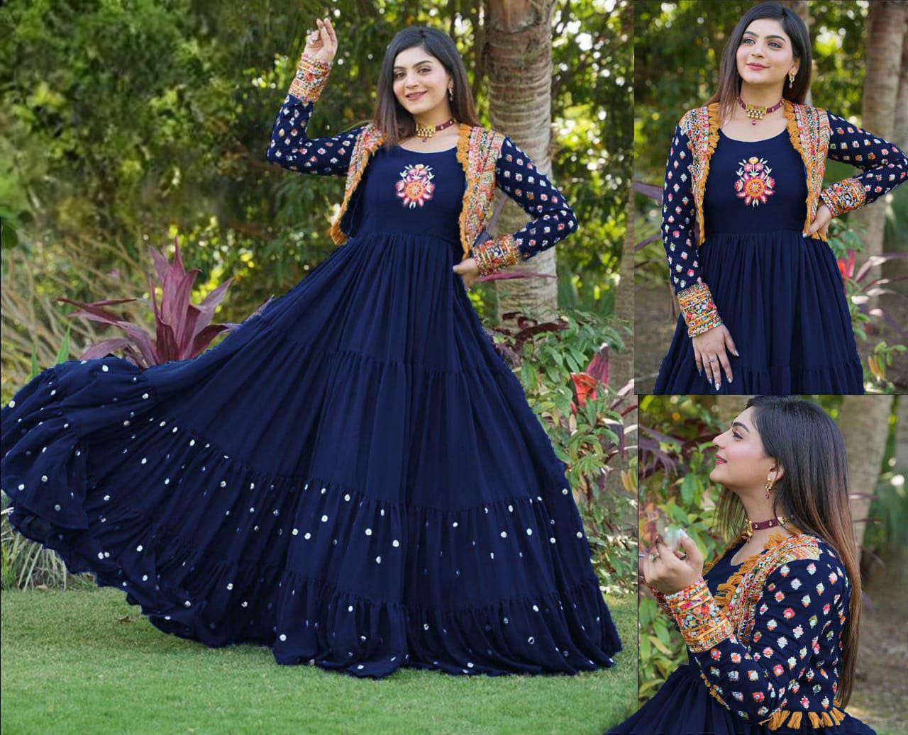 *New Stylish multi Embroidery Seprate Koti (front &back both side heavy Embroidered koti)😍 with Embroidery Maxi*