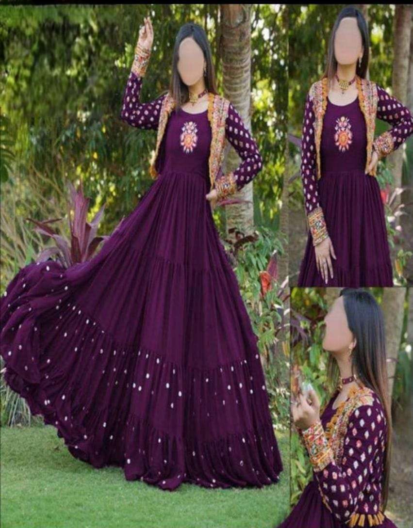 *New Stylish multi Embroidery Seprate Koti (front &back both side heavy Embroidered koti)😍 with Embroidery Maxi*