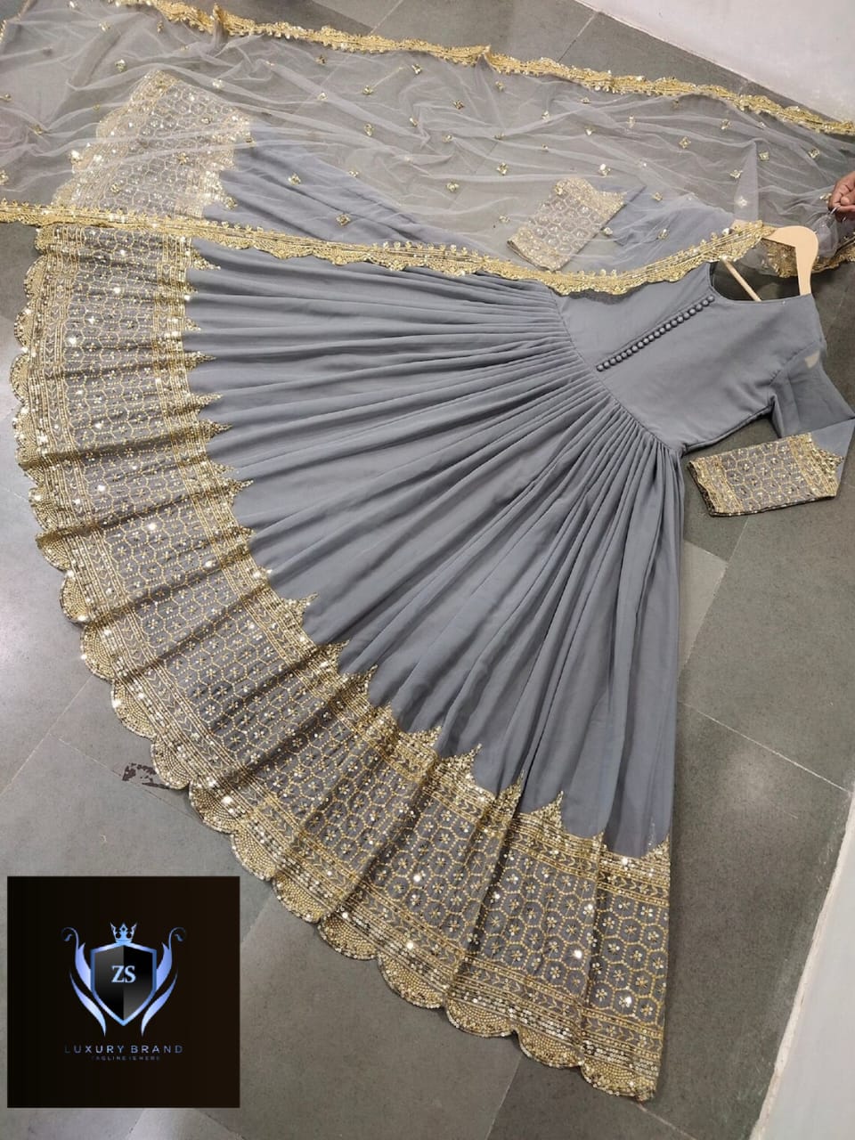 Border Sleeve Heavy Sequence Embroidery With Sequence Embroidery Dupatta 3pcs