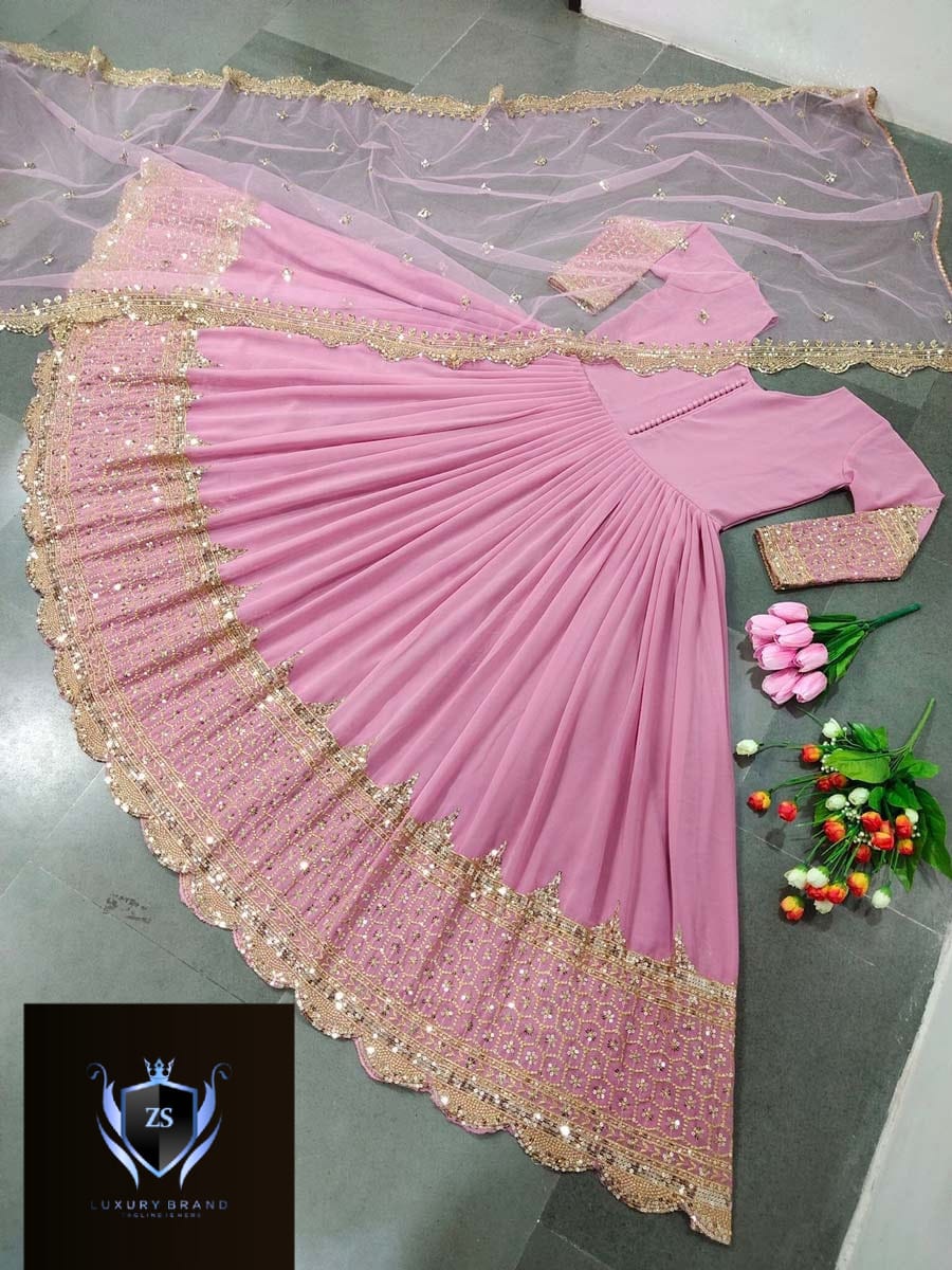 Border Sleeve Heavy Sequence Embroidery With Sequence Embroidery Dupatta 3pcs