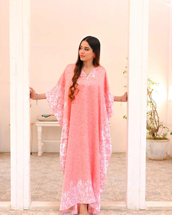 SPRING PINK FLORAL KAFTAAN