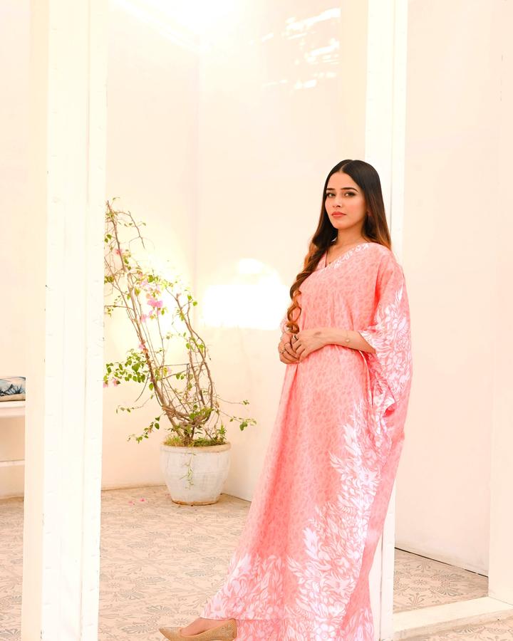 SPRING PINK FLORAL KAFTAAN