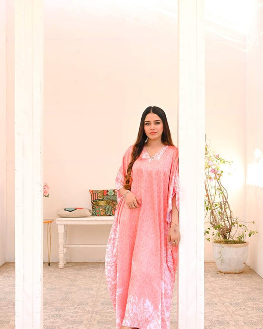 SPRING PINK FLORAL KAFTAAN
