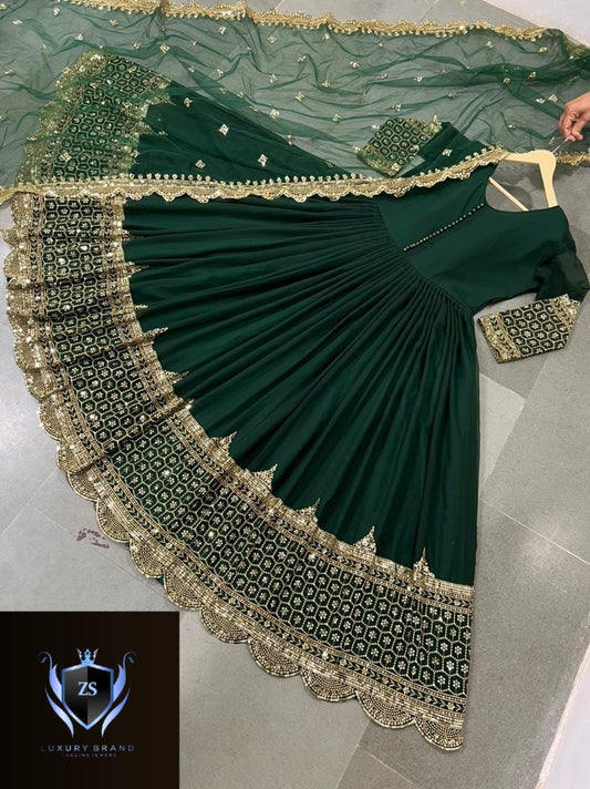 Border Sleeve Heavy Sequence Embroidery With Sequence Embroidery Dupatta 3pcs
